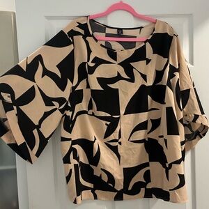 SHEIN Black and Tan Blouse (Size 4XL)